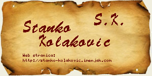 Stanko Kolaković vizit kartica